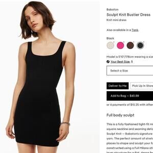 Aritzia Babaton Sculpt Knit Squareneck Mini Dress Ribbed tank mini dress size M